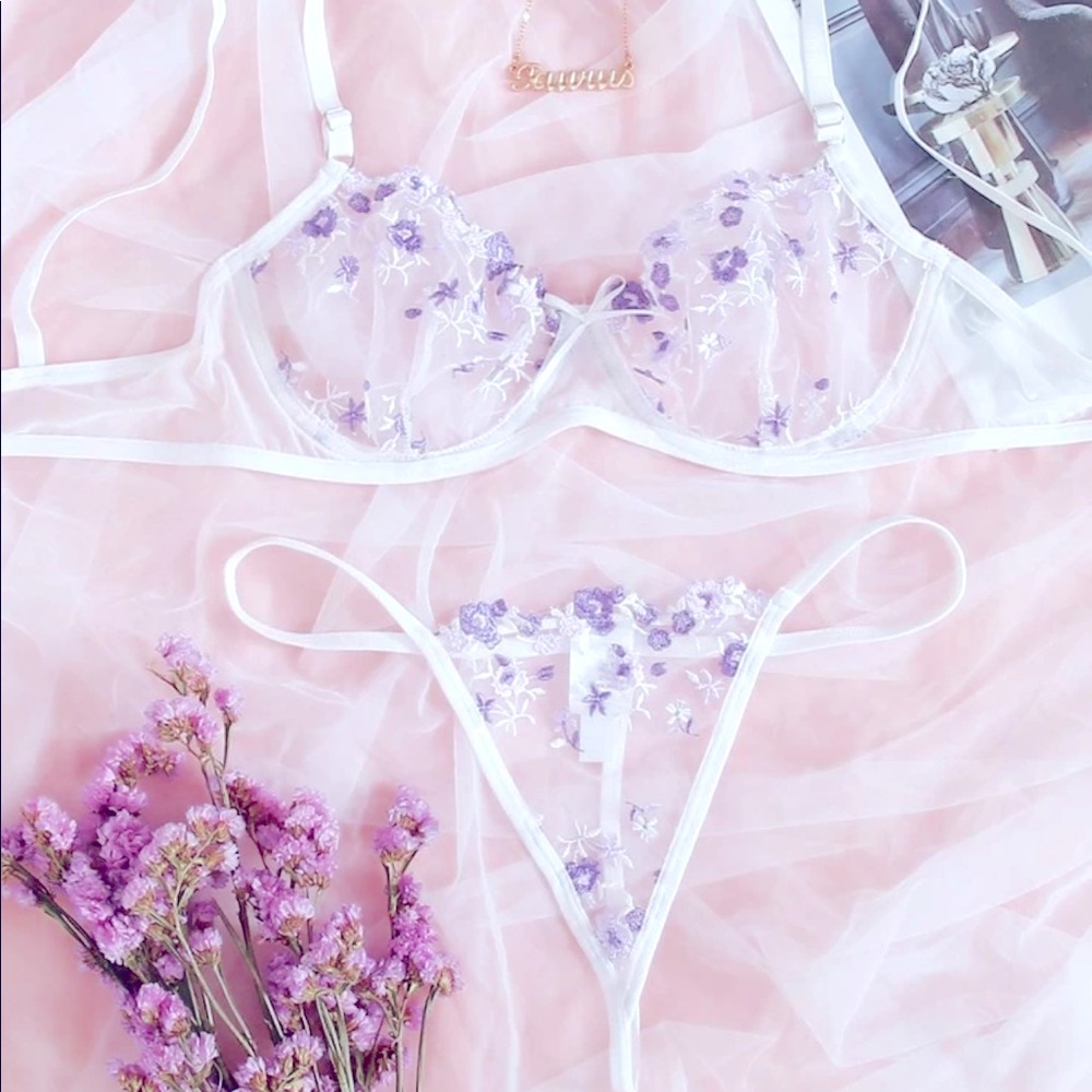 White floral lingerie set